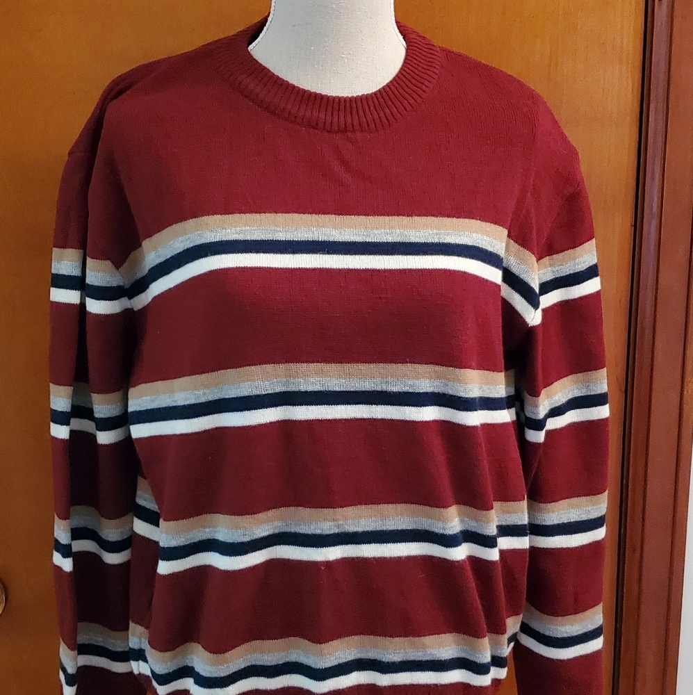 NWOT Mens VINTAGE Townsley Striped Crewneck Sweater size XL